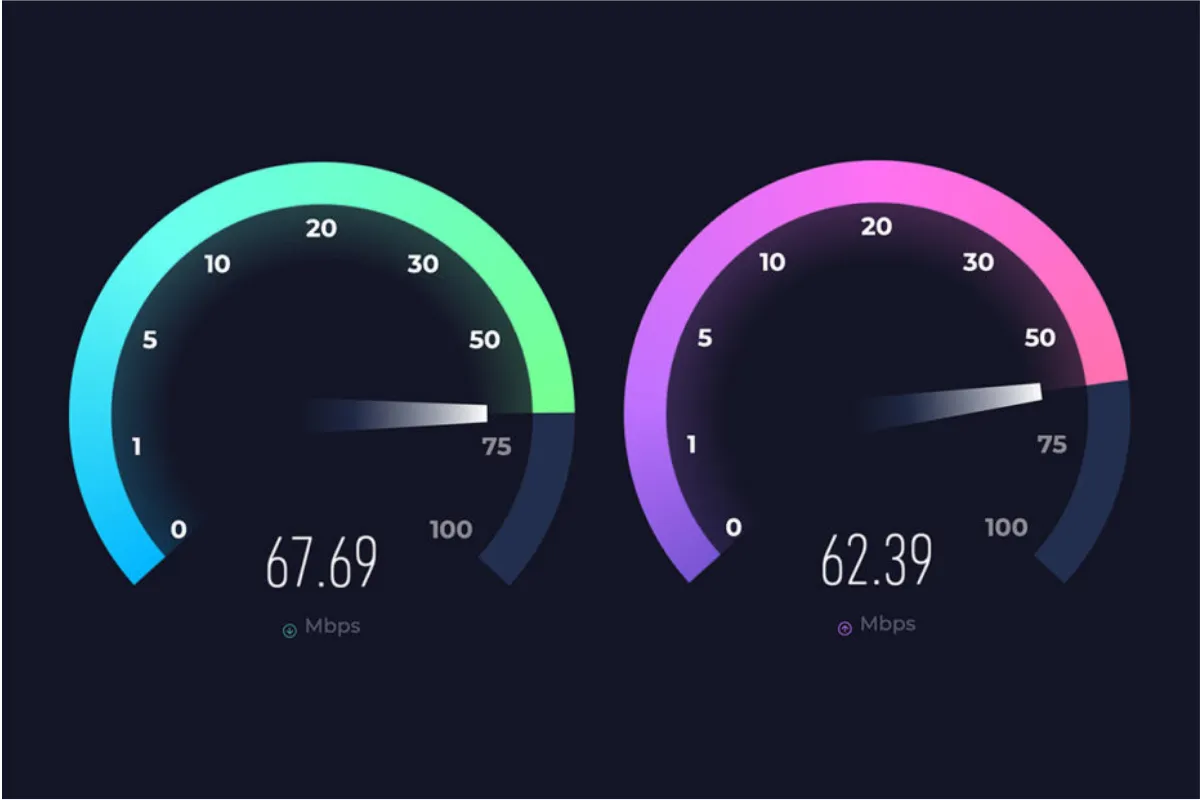 Modeme kabloyla bağlanıp yapılan hız testi ekranı
